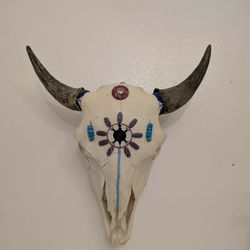 Real Cow Skull with Beadwork
