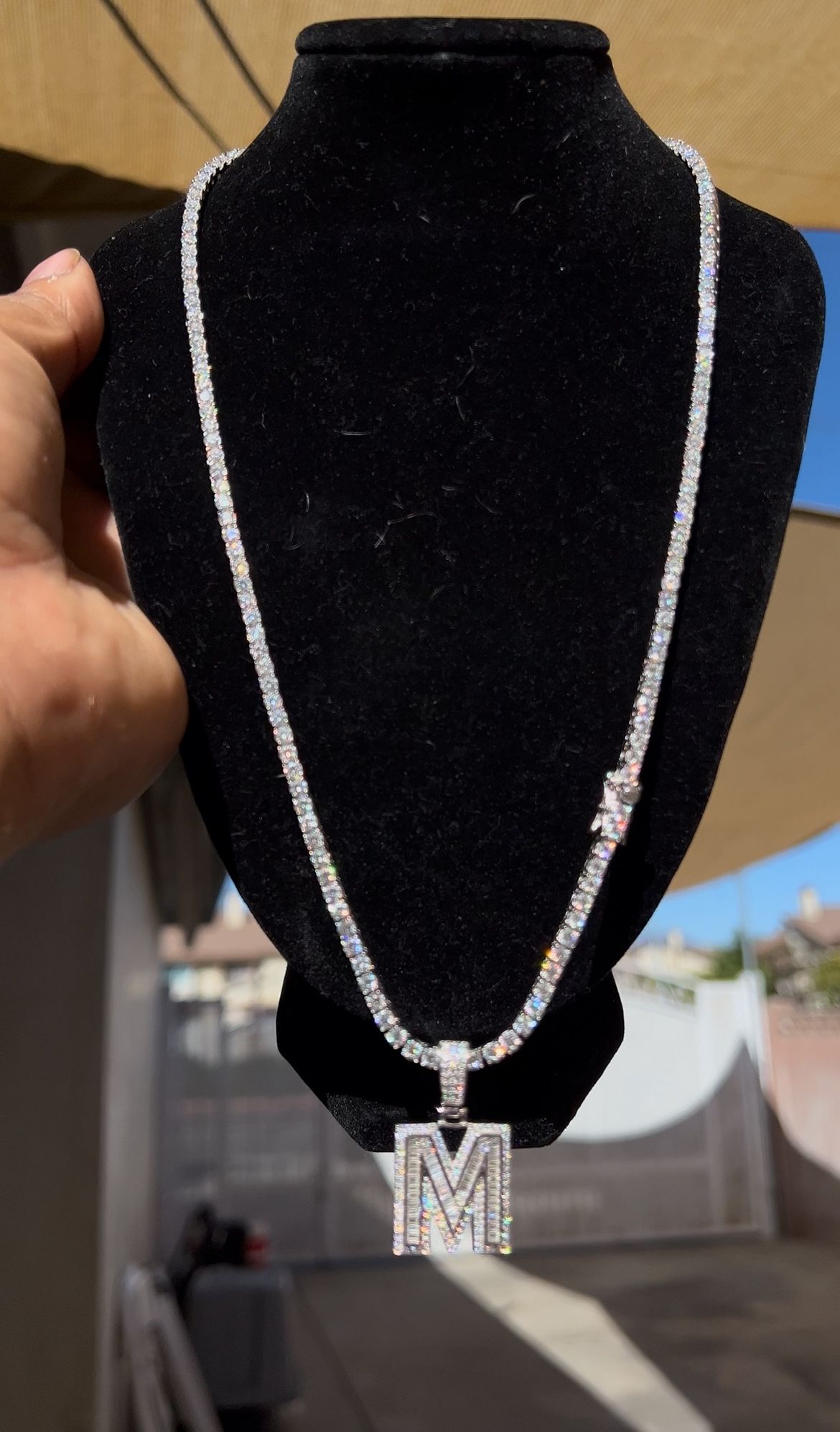 Moissanite Tennis Chain 15ct 