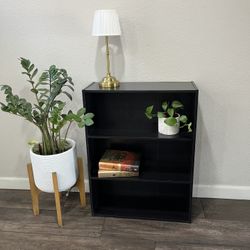 Black Wood 3 Tier Modular Bookshelf Open Shelf Freestanding 