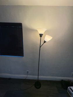 3-Light Torchiere Floor Lamp Black