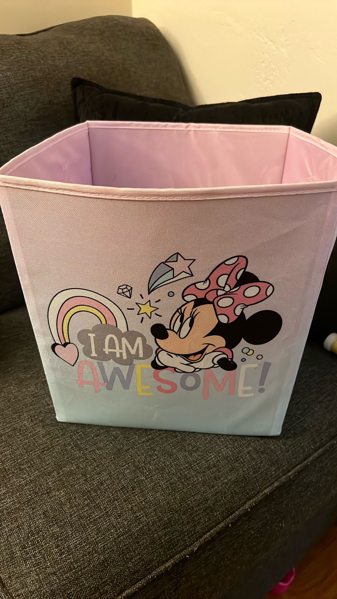 Large Mickey Mouse Bin For Toys, Clothes, Shoes Etc Good Condition