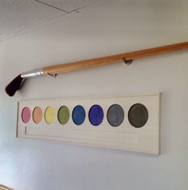 Jumbo Oversized Paint Brush And Pallete Wall Decor From Pottery barn
