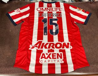 Puma Chivas home jersey Gutierrez Mozo Pulido Cowell