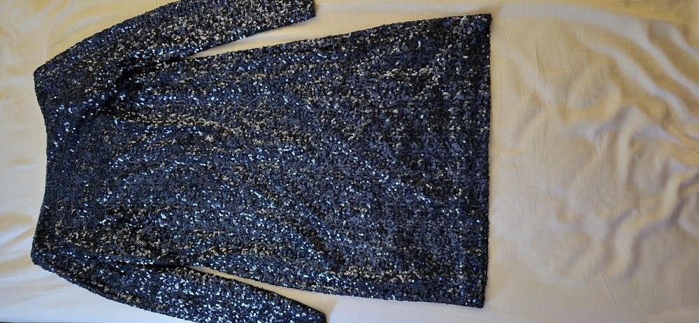 Navy Sequined Cocktail Dress