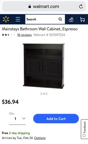 Mainstays Bathroom Wall Cabinet Espresso For Sale In Gahanna Oh