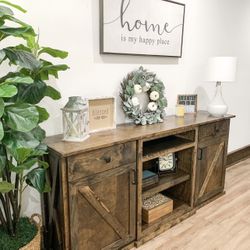 Custom TV Stand Cabinet Entertainment Center TV Lift Modern Rustic Farm House Barn Doors Console Handmade Restorations hardware Insp. Bookshelves 