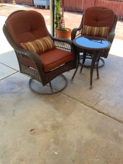 3 pcs patio set comes with 2 matching decorative pillows and 2 Covers