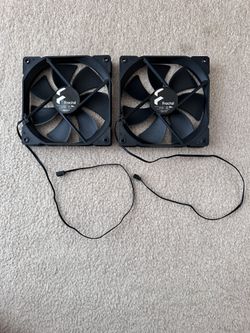 a pair of Fractal Design Dynamic X2 GP-14 140mm Case Fans in all-black.