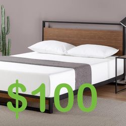 Twin Bed Frame Bamboo And Metal High Quality 