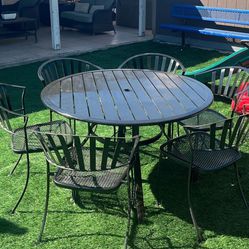 7 PCs Metal Patio Set 
