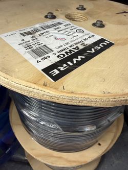 #3 THHN wire 500ft single stranded copper cable new spool $950
