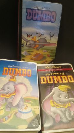 3 Vintage Dumbo VHS Movies.