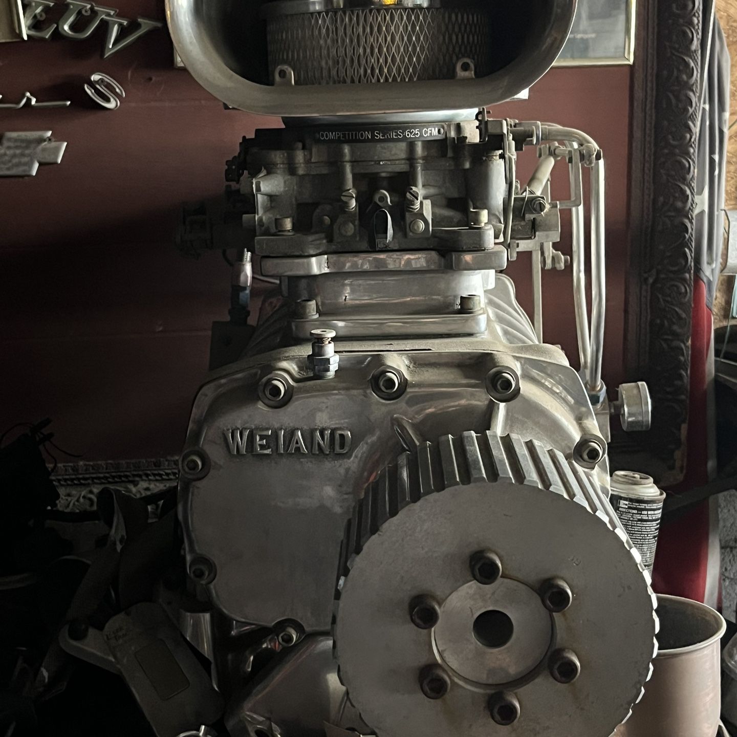 Weiand 671 blower. Carter afb 625 cfm competition carbs. Big block chevy intake manifold 