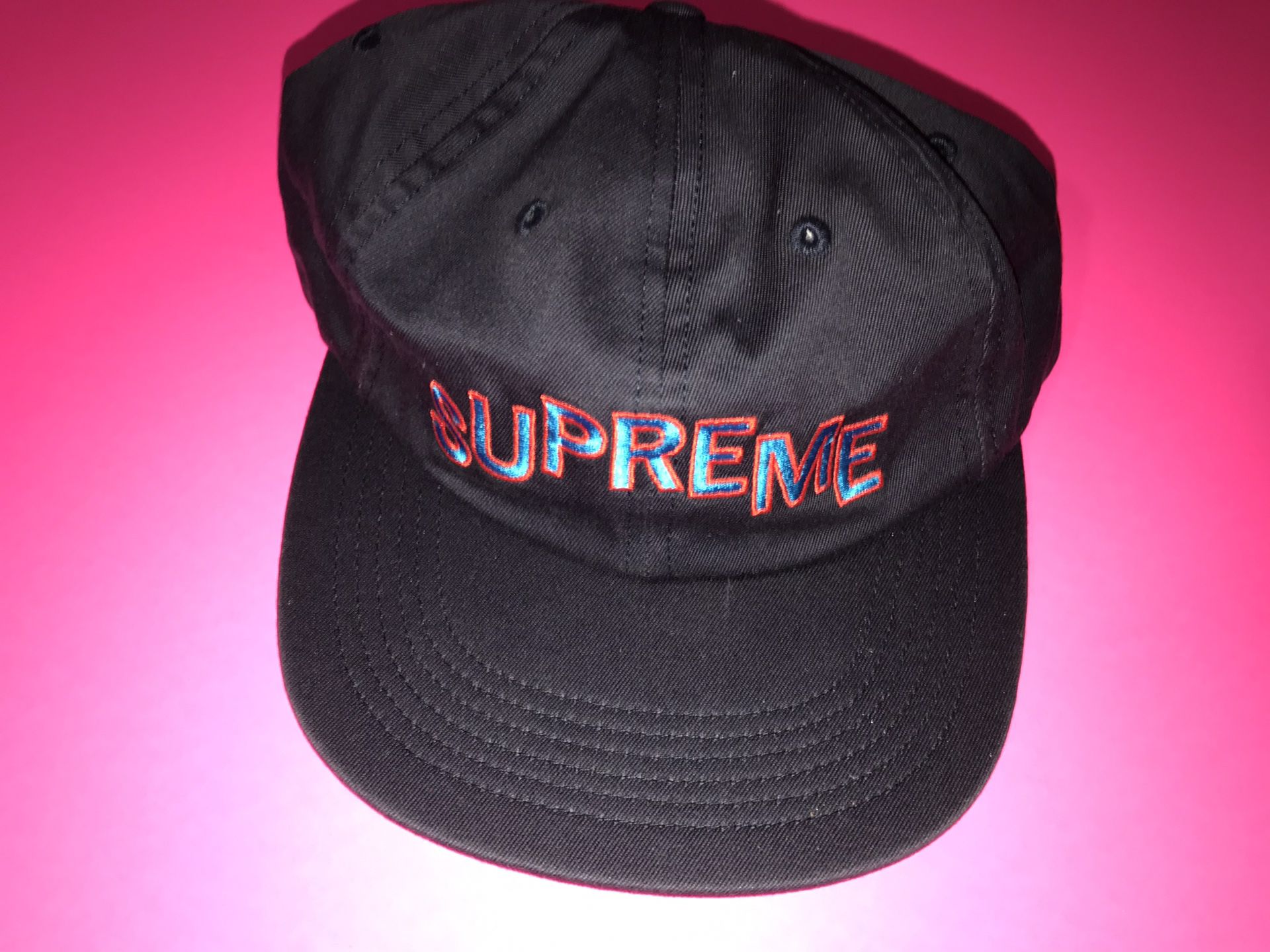 New Supreme Hat Black 6 panel cap