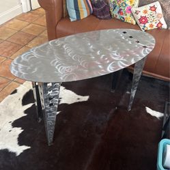 Desk Table - Oval Metal Industrial Art 
