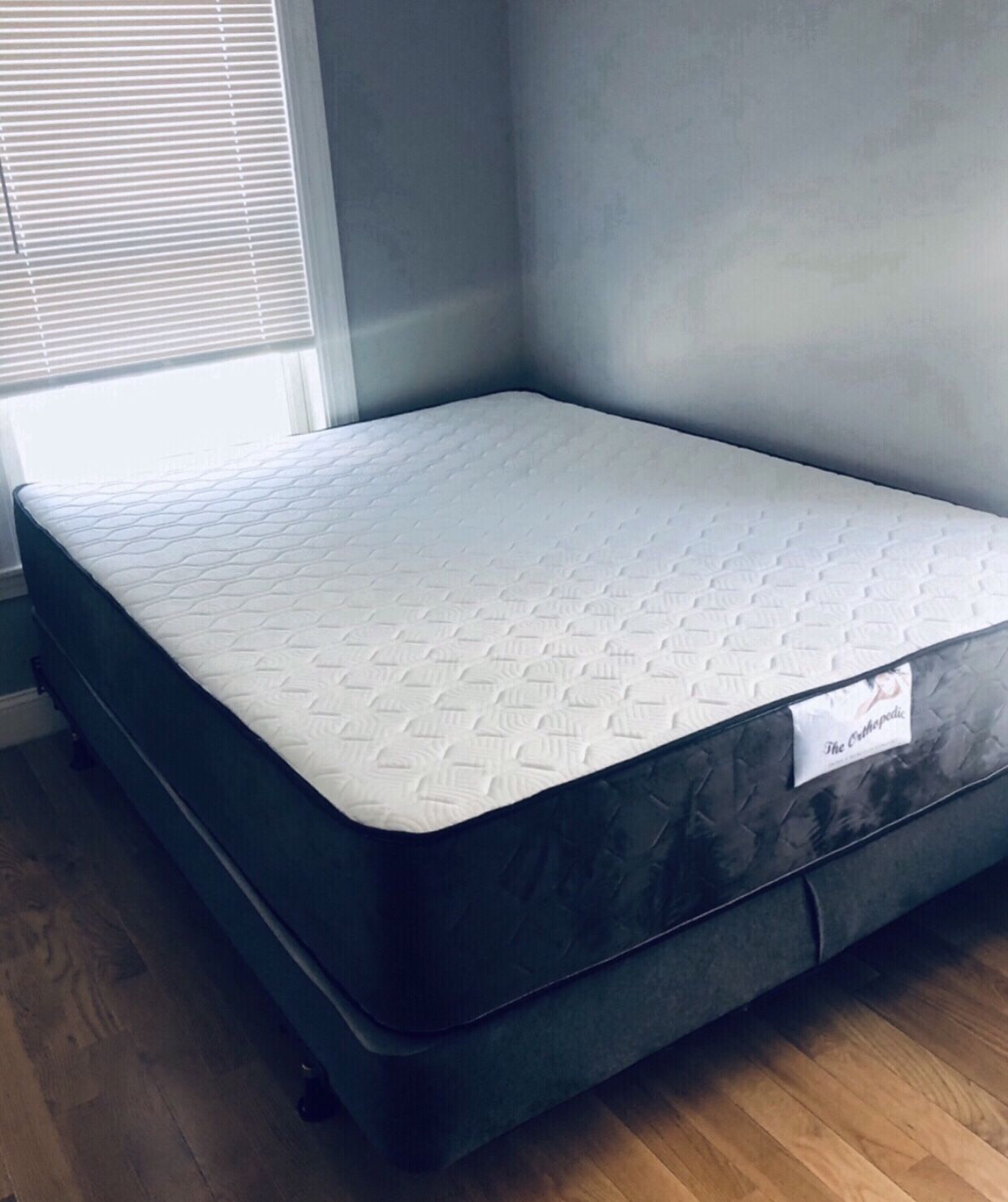 Queen Size mattress thick 12”brand new in plastic Box Spring include delivery available WE FINANCE