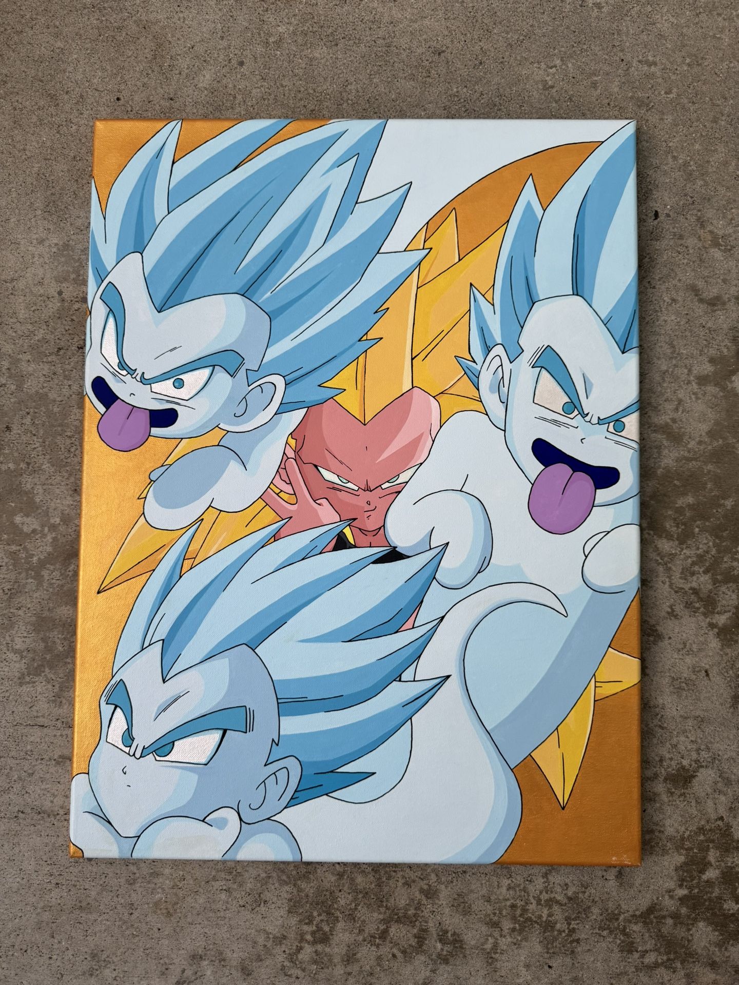 Dragon Ball Z Gotenks Super Ghost Kamikaze Attack Canvas Hand Painting
