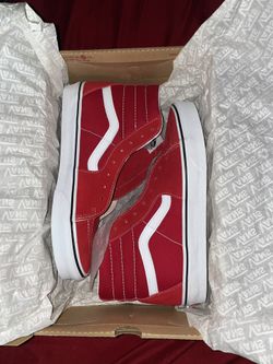 Red sk8 Hi Vans