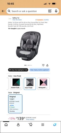 Safety first all in one car seat