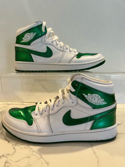 Air Jordan 1 High White Metallic Green Sneakers