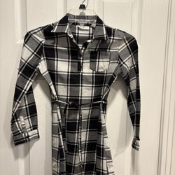 Black & White Flannel Dress kids Girls size 7/8 Like New Simi Valley