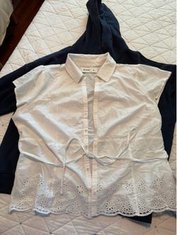 Hollister white blouse XL