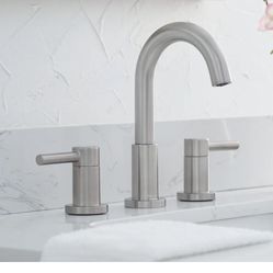 Allen & Roth Harlow Brushed Nickel Widespread 2-handle 