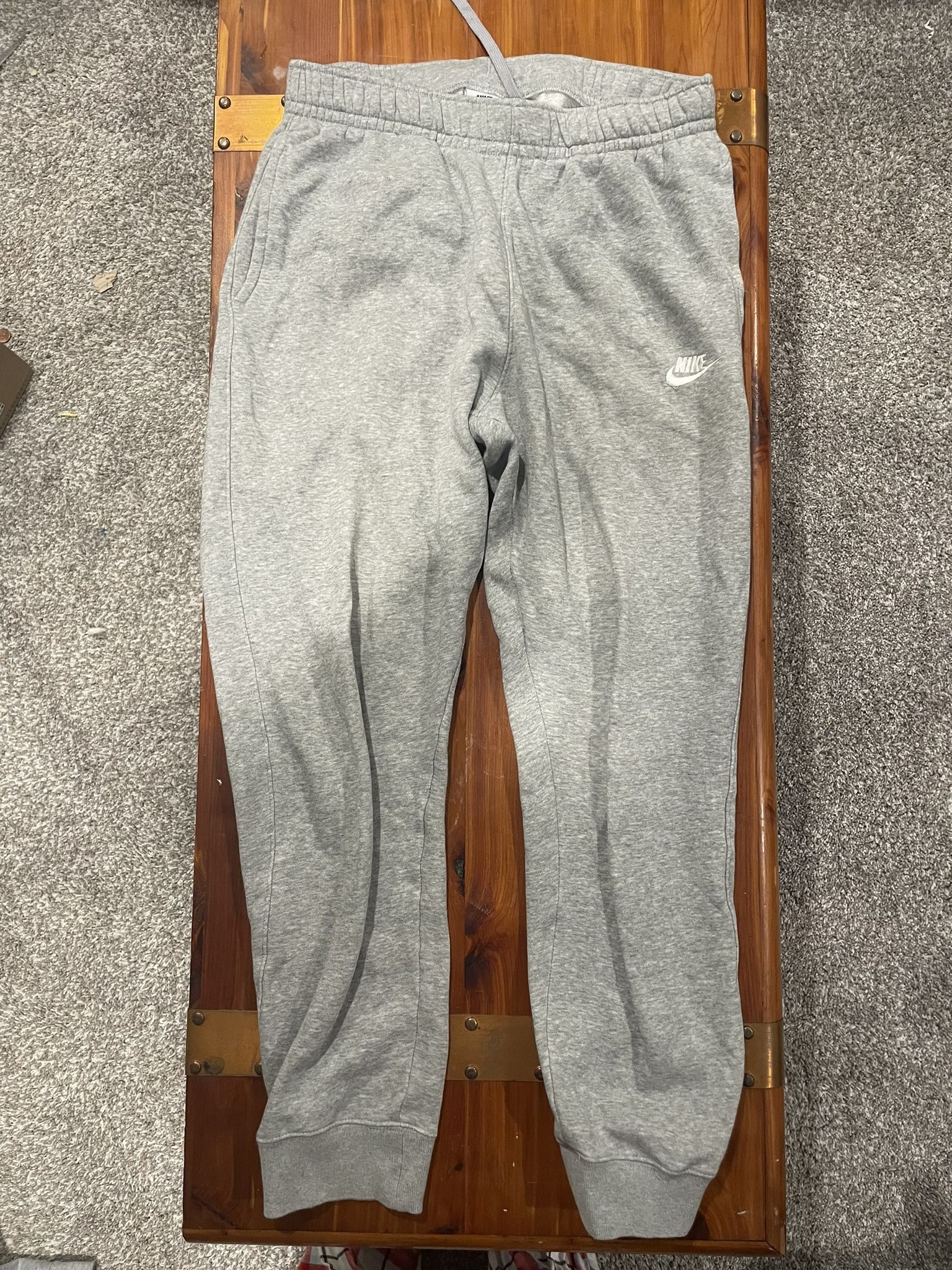 Nike Grey Fleece Joggers - Size M Tall