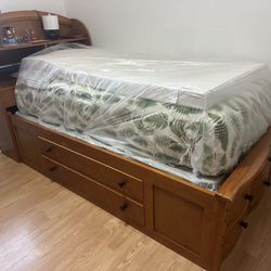 Twin Bed Wood With Mattress From Room To Go 