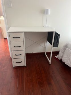 White Desk with drawer storage