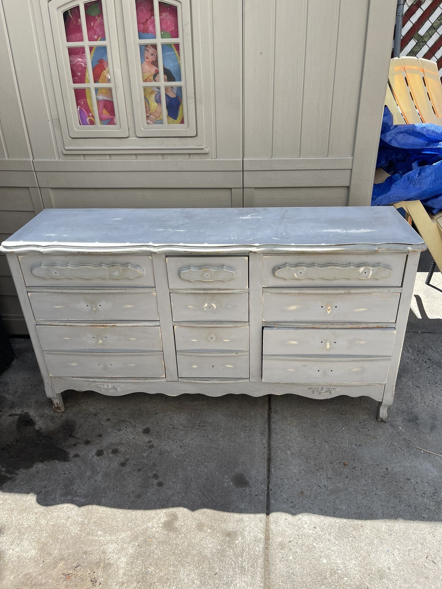 Gorgeous Antique Dresser   Need To Be Painting  ( L-60”x W-17” x H-33” )