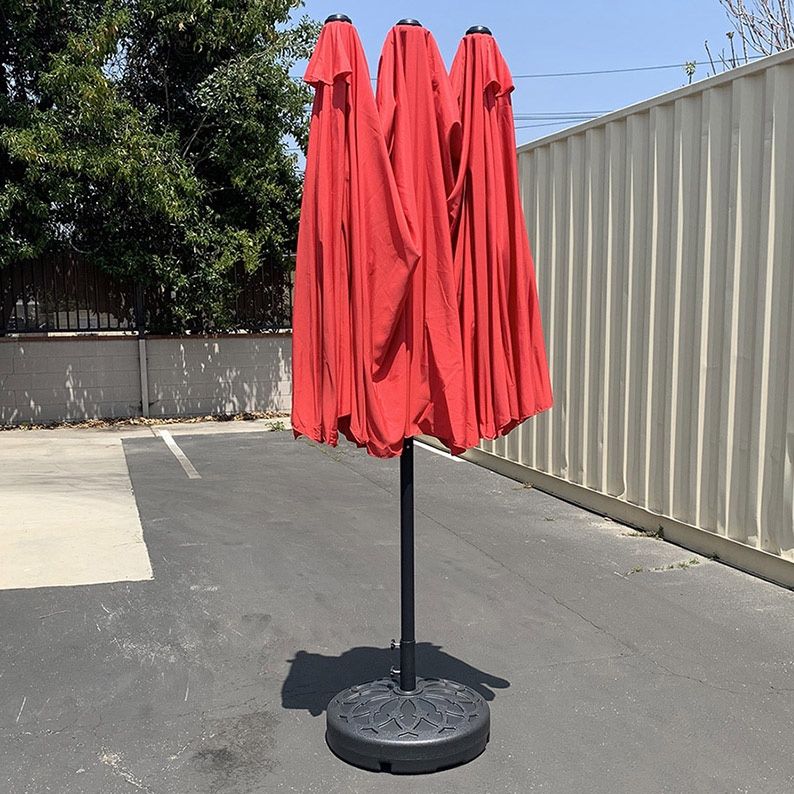 Sophia & William 15FT Outdoor Patio Umbrella Extra Large  (New in box) $130 Large 15FT Double Sided Outdoor Umbrella w/ 65 LBS Plastic Weight Base (Red/Gray) 