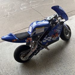 Razor 24 Volt Mini Electric Single Speed Racing Motorcycle Pocket Rocket, Blue