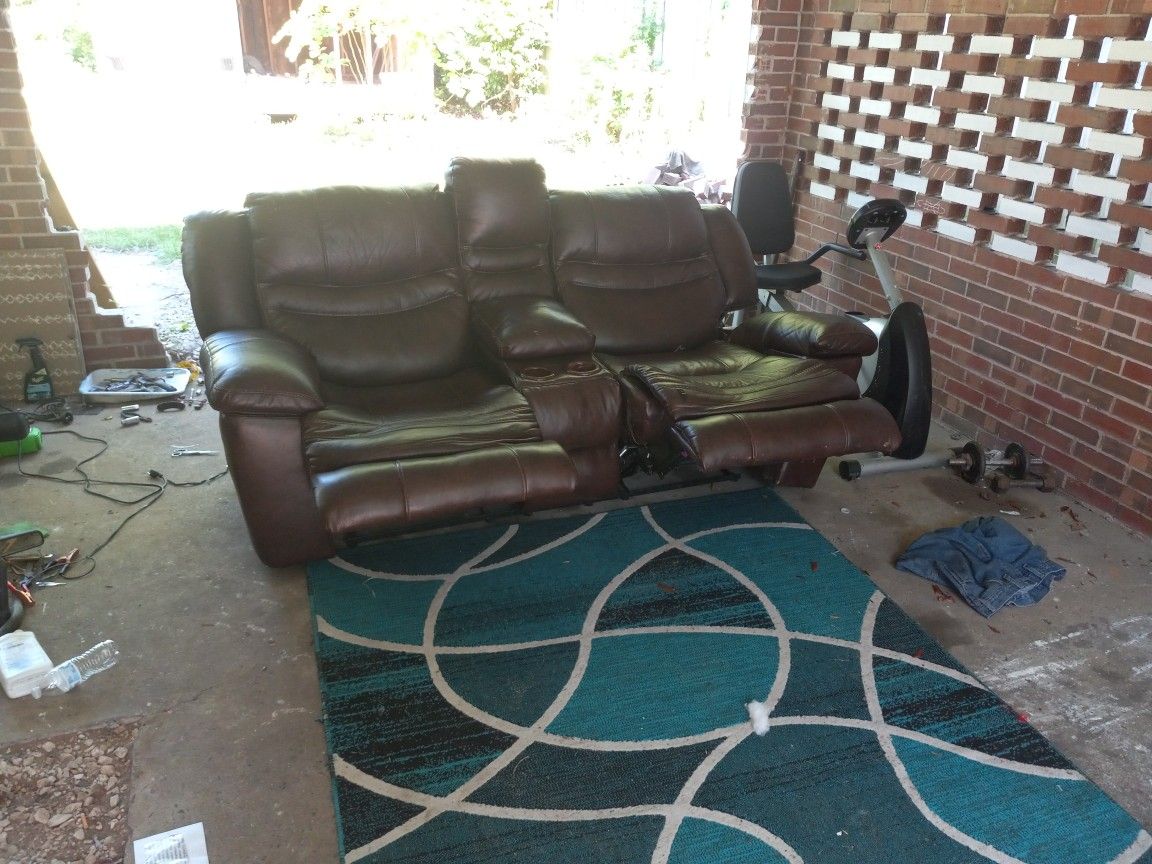Leather Recliner Sofa