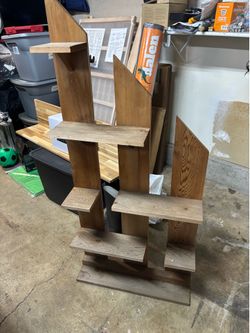 Handmade Wooden Plant Shelf outdoor