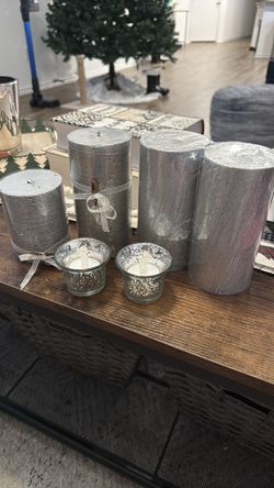 Silver unused candles