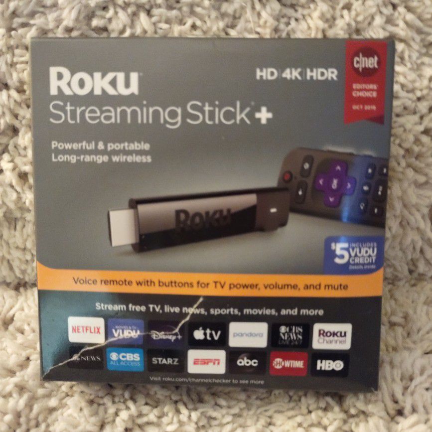 Roku Streaming Stick+ HD 4K HDR Model# 3810RW - Black

