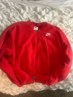 Womans Nike Red cropped zip up size S