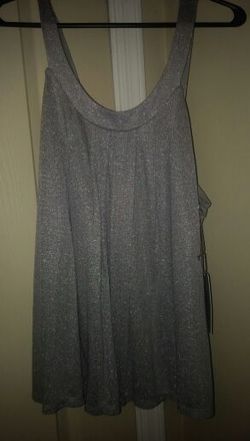 Silver glittery JLo tank