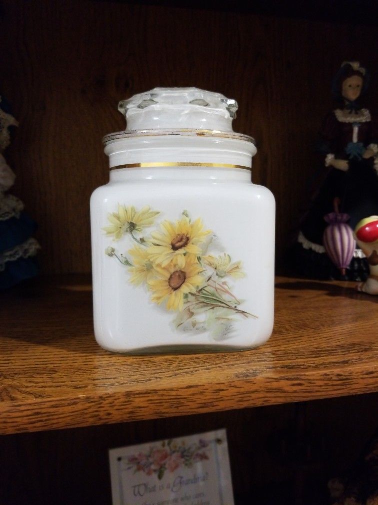 Vintage Floral Jar