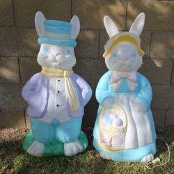 Mr & Mrs Easter Bunny Blow Mold