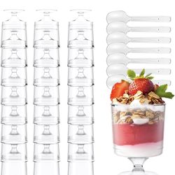 New 185pcs 5oz Mini Dessert Cups with Spoons Bulk