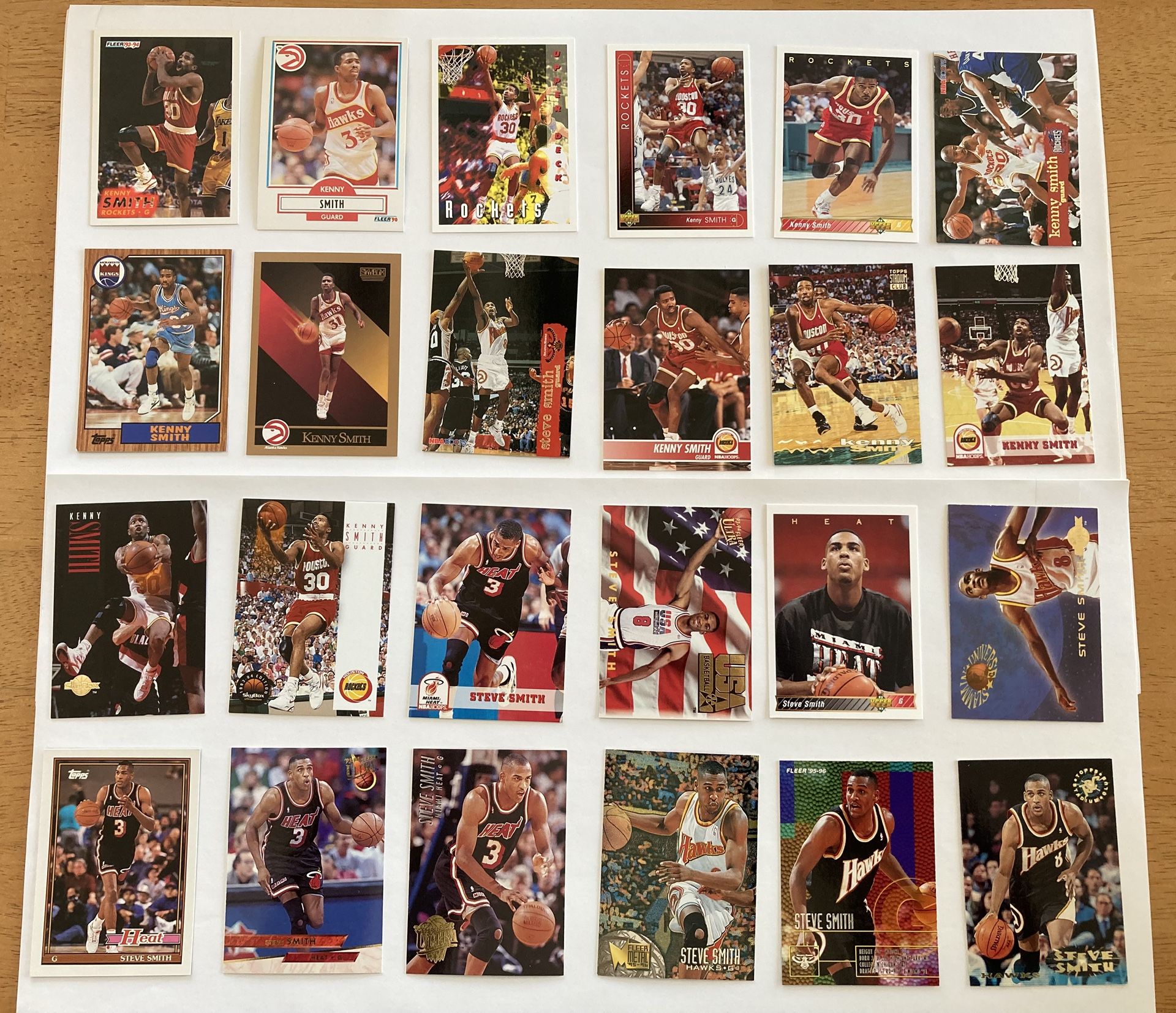 Lot Of 24 Kenny Smith And Steve Smith 90’s Basketball Cards