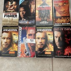 8 Popular Denzel And Arnold VHS Movies 