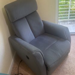 Velvet Fabric Electric Recliner Chair 