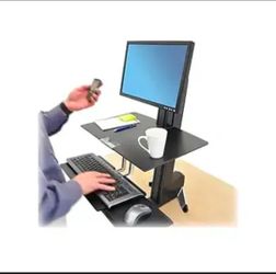 Standing desk with built in dual monitor stand