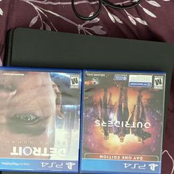 ps4, ps4 controller, and  two games 