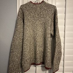 VTG 90s NWOT TIMBERLAND BEIGE/RED WOOL SOFT KNITWEAR SWEATER SIZE XL