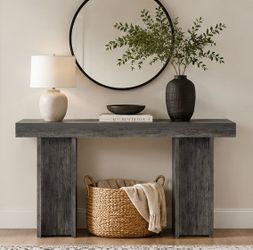 Modern Gray Farmhouse 55" Entryway Table / Console Table