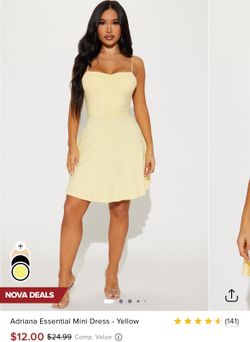 Adriana Essential Mini Dress - Yellow Fashion Nova